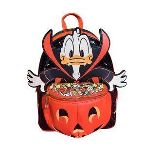 Donald Duck Vampire Halloween Mini Loungefly Backpack With Pumpkin